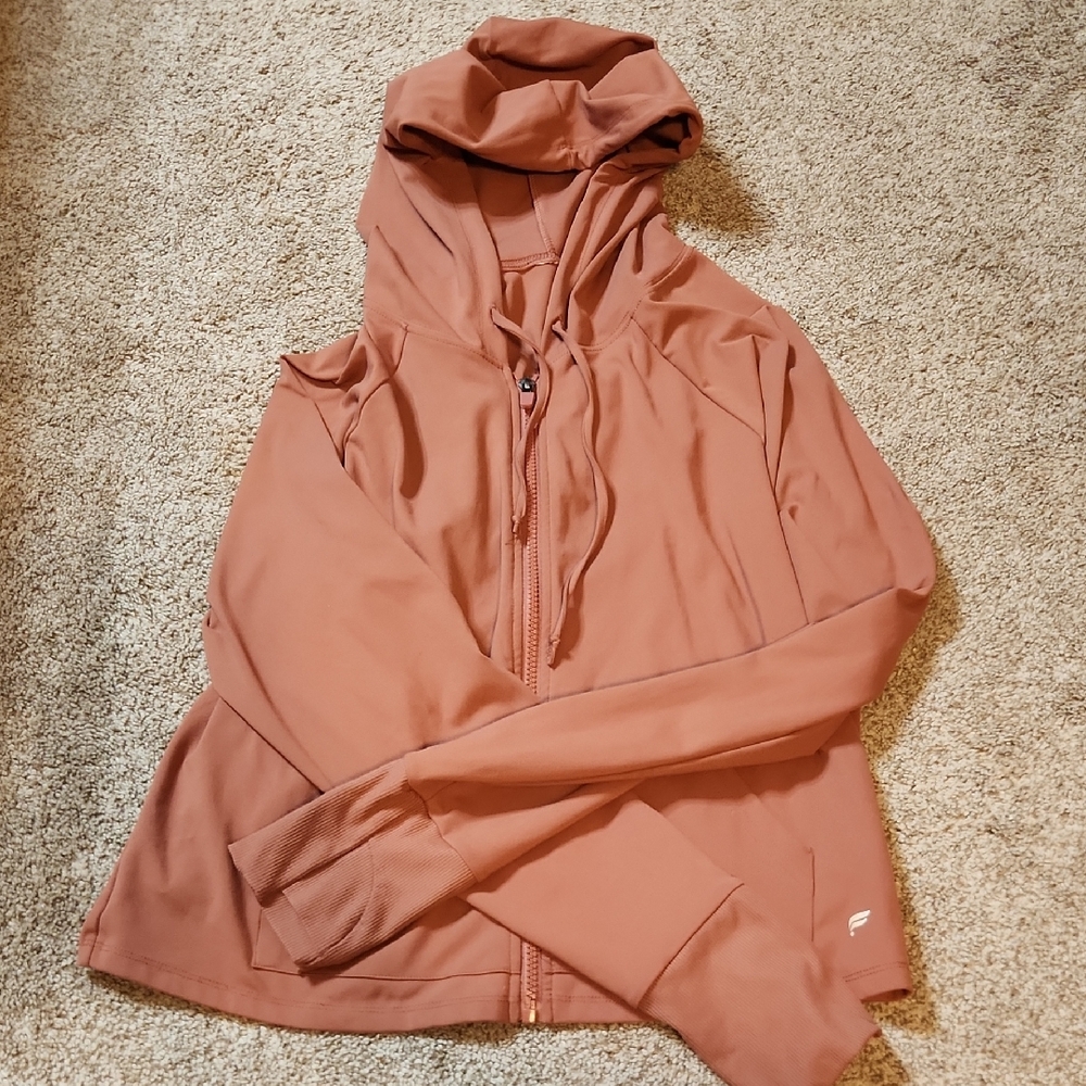 Fabletics Terracotta Zip-Up Hoodie